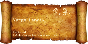 Varga Henrik névjegykártya